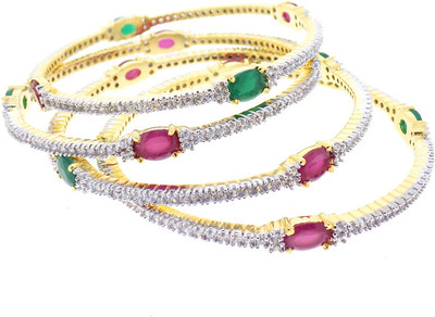 45% OFF on Aabhushan Jewels Alloy Cubic Zirconia Rhodium Plated Bangle Set Pack of 4 45% OFF on Aabhushan Jewels Alloy Cubic Zirconia Rhodium Plated Bangle Set Pack of 4