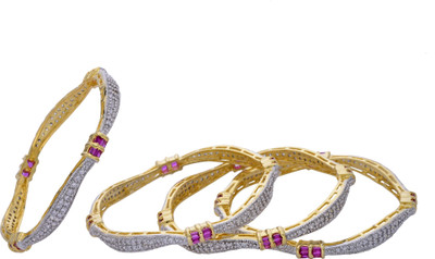 62% OFF on Hyderabad Jewels Alloy, Silver Bangle Set Pack of 4