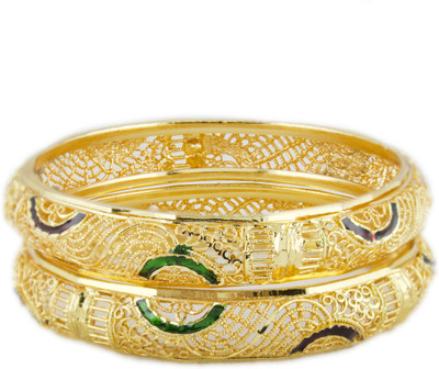 20% OFF on Tanya Fashion Metal Yellow Gold Plated Bangle Set Pack of 2