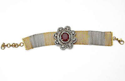 25% OFF on Jewelfin Cherry Strap Alloy Rhodium Plated Bracelet