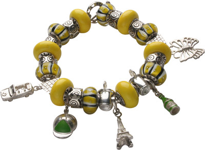 Bracialeto Yellow with Charms Silver Bracelet