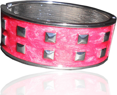 30% OFF on Shreewardhan Decor Cuff On The Chic Accent Your Look Craves,Silver-Tone,Pyramid White,Shimmering Enamel Red Metal Crystal Silver Plated Bracelet