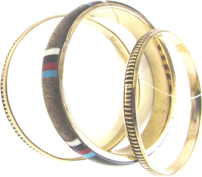 68% OFF on Mischika Sparkles Metal Bangle Set Pack of 3