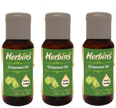 47% OFF on Herbins Grapeseed Oil Combo - 3 150 ml