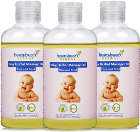 Healthbuddy Baby Herbal Massage Oil Pure & Mild, 3 Bottles (600 Ml)