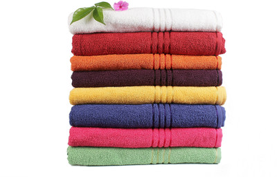 Trident Everyday Cotton Bath Towel Set 8 Bath Towels, Multicolor
