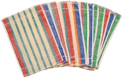 ShopSince Cotton Hand Towel ShopSince Blue & Red Cotton Hand Towel Set Of 6, Multicolor