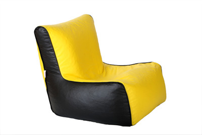 71% OFF on The Bean House XXL Bean Bag Chair Cover - Without Beans Yellow, Black