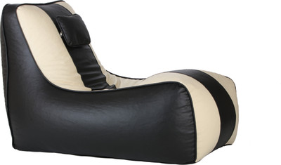 50% OFF on The Bean House XL Lounger Bean Bag Cover - Without Beans Black, Beige