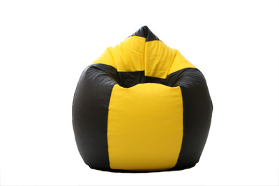 77% OFF on The Bean House XL Bean Bag Cover - Without Beans Black, Yellow