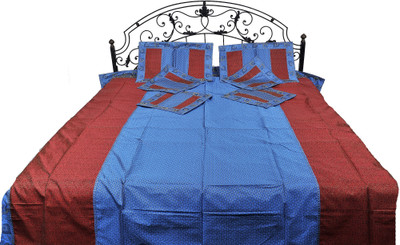 15% OFF on Exotic India Tanchoi Weave Polyester Bedding Set