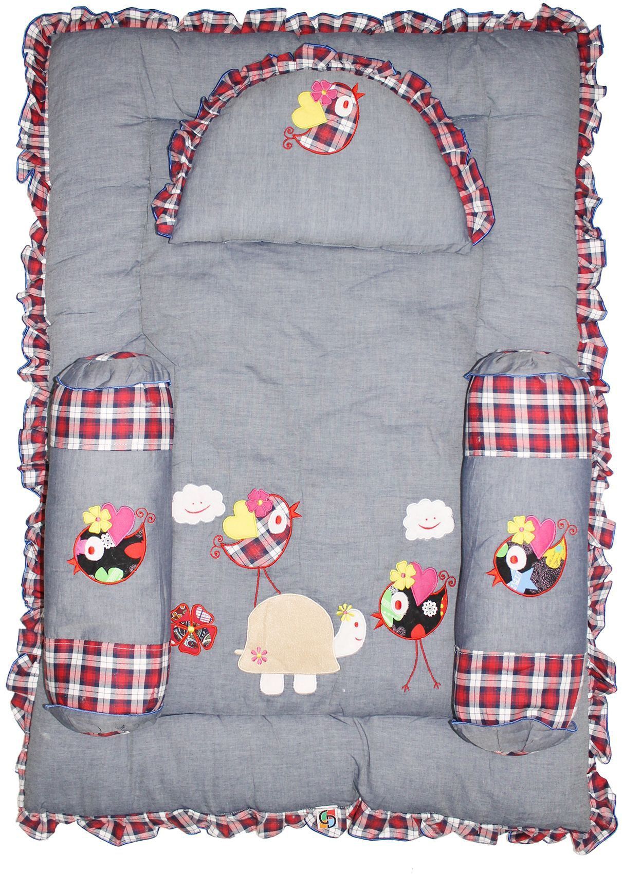 Wonderkids Checks Tortoise Print Cotton Bedding Set