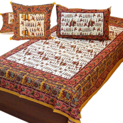 28% OFF on JaipurRaga Bedsheet Cotton Bedding Set