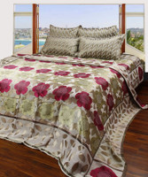 A'la Mode Creations Cotton Jacquard Double Bedsheet cum Bedcover with 2 Pillow Covers, Multi color Jacquard Bedding Set