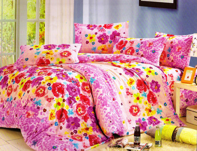 70% OFF on Rose Petal Polyester Graphic Double Bedsheet