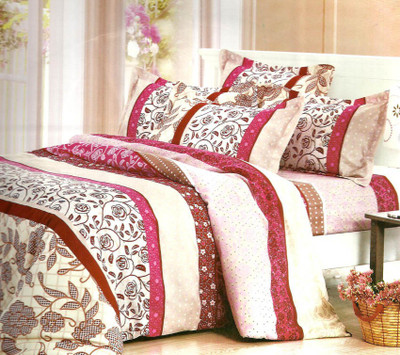 28% OFF on RosePetal Polycotton Floral Double Bedsheet