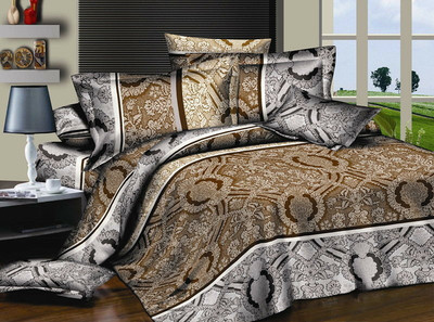 48% OFF on Fabhomes Polycotton 3D Printed Double Bedsheet