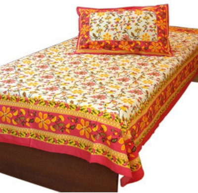 40% OFF on Shoppingtara Cotton Floral Single Fitted Bedsheet