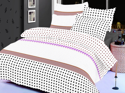 18% OFF on Caps Cotton Self Design Double Bedsheet