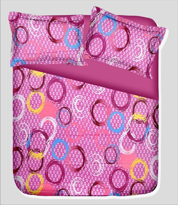 14% OFF on RR Textile House Cotton, Satin Printed Double Bedsheet 1Bedsheet, 2PillowCover, Pink