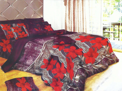 64% OFF on Madhavs Polycotton Floral Double Bedsheet