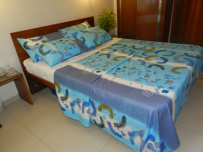 58% OFF on CocoBee Cotton Abstract Double Bedsheet