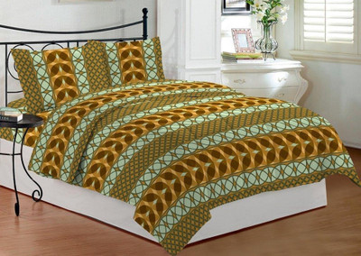 4% OFF on Bombay Dyeing Polycotton Printed Single Bedsheet 2 Pillow covers, 1 Bedsheet, Yellow