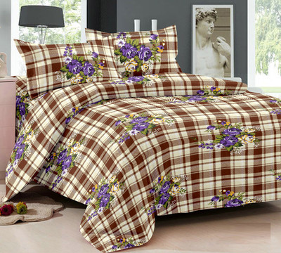 Ahmedabad Cotton Cotton Floral Double Bedsheet 1 double bedsheet, 2 pillow covers, Multicolor Ahmedabad Cotton Cotton Floral Double Bedsheet 1 double bedsheet, 2 pillow covers, Multicolor