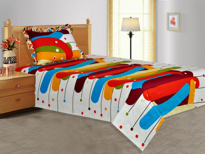 19% OFF on Salona Bichona Cotton Striped Single Bedsheet 1 Bedsheet, 1 Pillow Cover, Multi