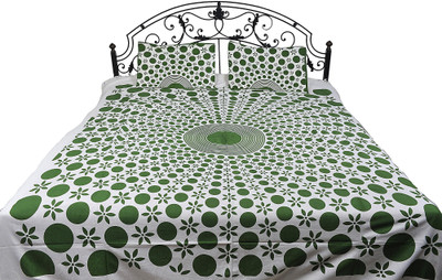 16% OFF on Exotic India Cotton Printed Double Bedsheet Bedsheet, 2 Pillow Covers, White Green 16% OFF on Exotic India Cotton Printed Double Bedsheet Bedsheet, 2 Pillow Covers, White Green