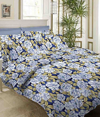 42% OFF on Bombay Dyeing Cotton Printed Double Bedsheet 1 Bedsheet, 2 Pillow Covers, Blue