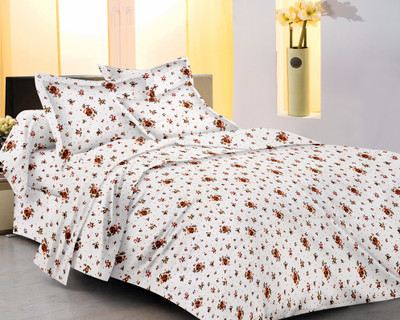 53% OFF on meSleep Cotton Floral Double Bedsheet