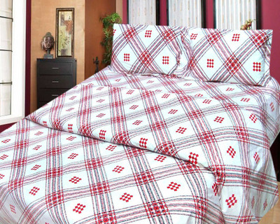 41% OFF on Cosmosgalaxy Cotton Checkered Double Bedsheet