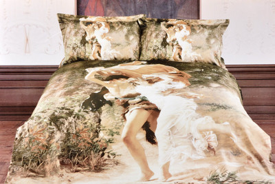 43% OFF on Valtellina Cotton Graphic King Bedsheet