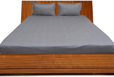 19% OFF on MISR Cotton Solid Double Bedsheet