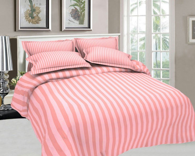 53% OFF on Fabloom Cotton Striped Single Bedsheet