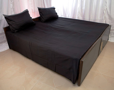 51% OFF on Tangia Cotton Solid Double Bedsheet