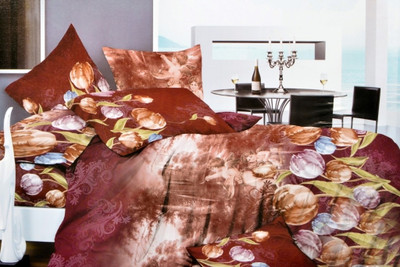 53% OFF on Valtellina Polyester Printed Double King Bedsheet