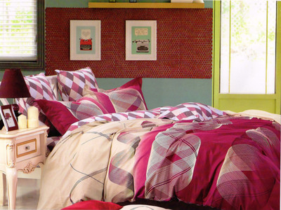 70% OFF on Rose Petal Cotton Geometric Single Bedsheet