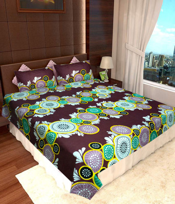 66% OFF on Homefab India Cotton Abstract Double Bedsheet