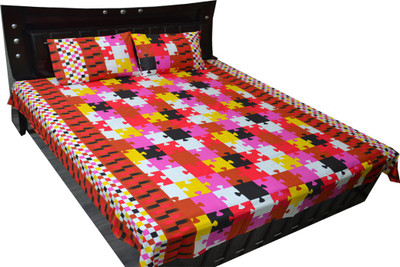 50% OFF on Fabbig Cotton Abstract Double Bedsheet