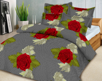 66% OFF on Homefab India Cotton Floral Double Bedsheet