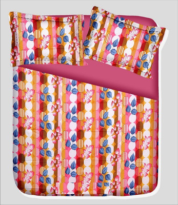 14% OFF on RR Textile House Cotton, Satin Printed Double Bedsheet 1 Bedsheet, 2 PillowCover, Pink