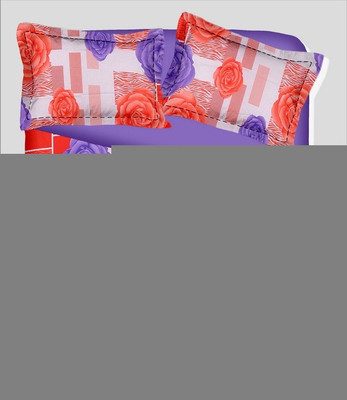 14% OFF on RR Textile House Cotton, Satin Printed Double Bedsheet 1Bedsheet, 2PillowCover, Orange