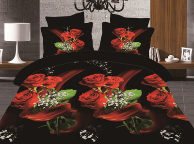 50% OFF on Dexim Polyester Silk Blend Floral Double Bedsheet Bed Sheet With Two Pillow Cover, Black, Red 50% OFF on Dexim Polyester Silk Blend Floral Double Bedsheet Bed Sheet With Two Pillow Cover, Black, Red