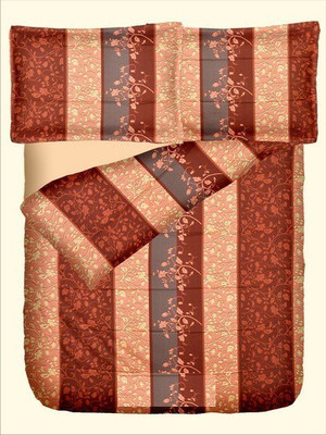47% OFF on RR Textile House Cotton, Satin Printed King Bedsheet 1Bedsheet, 2PillowCover, Brown