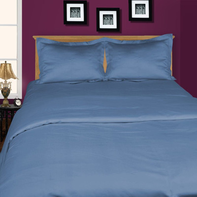 29% OFF on Just Linen Cotton Floral, Abstract King Bedsheet 1 King Flat Sheet, 2 Regular Size Pillow Covers, Blue