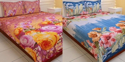 50% OFF on Carah Polyester Printed Double Bedsheet