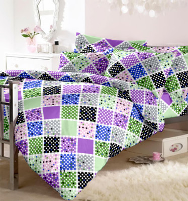 40% OFF on Raymond Cotton Printed Double Bedsheet 1 Bedsheet, 2 Pillow Covers, Blue