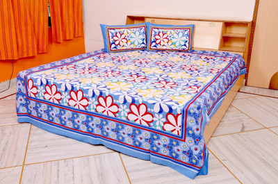 60% OFF on Furry Cotton Printed Double Bedsheet